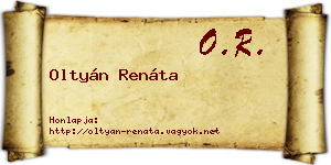 Oltyán Renáta névjegykártya